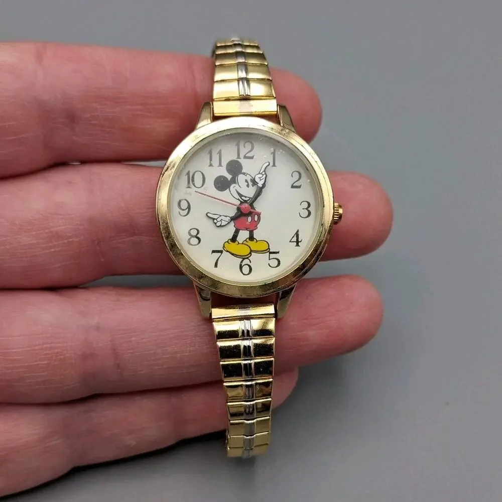 Disney Mickey Mouse Two-Tone Gold/Silver Stainless Steel Watch - Needs Battery